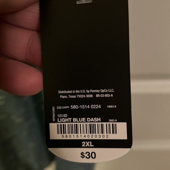 NWT Xersion Mens Crew Neck Short Sleeve T-Shirt Mens 2XL Light Blue Dash - Picture 7 of 7